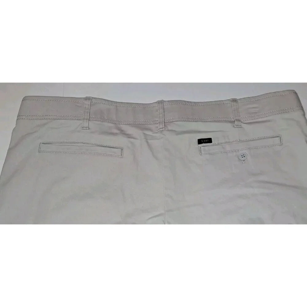 Lee NEW Men's Beige Active Stretch Motion Flex Slim Straight Pants 42x30